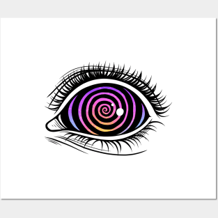 Psychedelic Eye. Raibow color. Pink Posters and Art